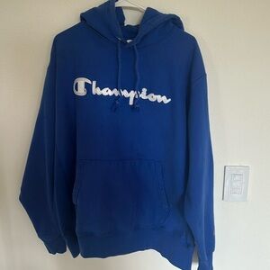 Vintage Champion Reverse Weave Blue Pullover Hoodie xl